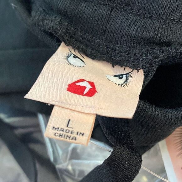 NEW Badgley Mischka black French terry soft jogger pants L - Picture 7 of 7